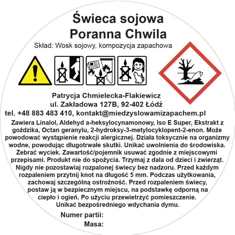 Poranna Chwila – świeca zapachowa w szkle