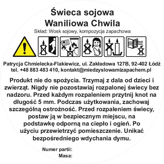 Waniliowa Chwila – świeca zapachowa w szkle